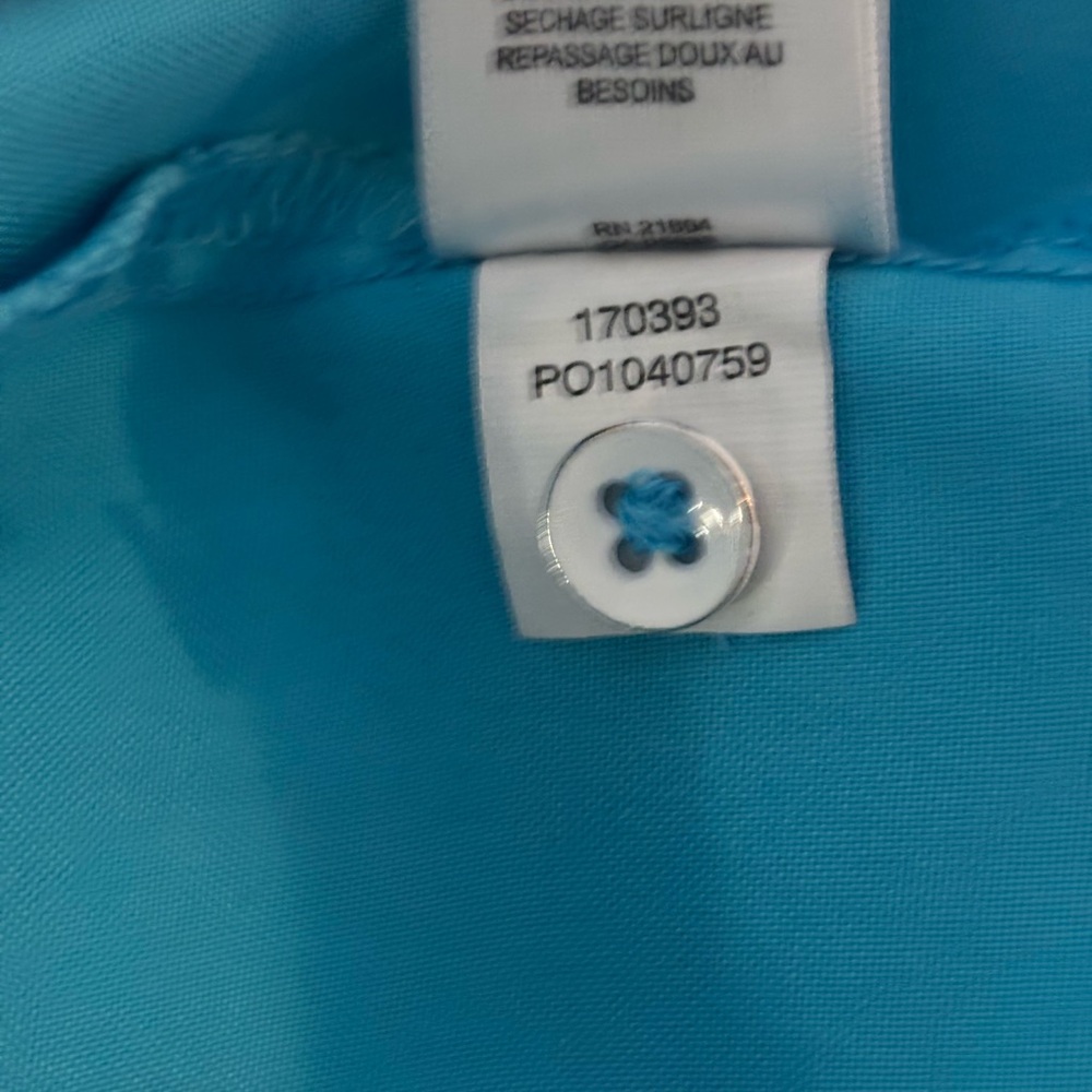FOXCROFT Womens Turquoise Button Down 100% Tencel Shirt 20W Plus Front Pockets - Picture 13 of 13